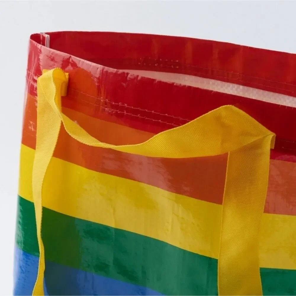 Ikea | 2020 Small Pride Bags w/ handles RAINBOW lot of 2 shopping carry all